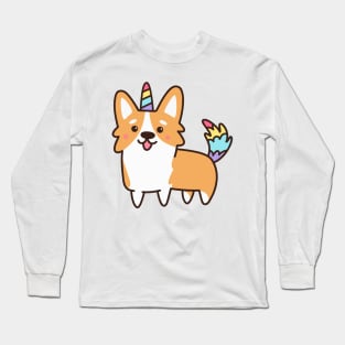 Kawaii Corgi Unicorn Long Sleeve T-Shirt